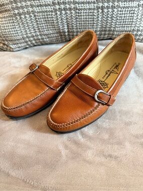 Martin Dingman Men's Leather Slip-On Loafers in Cognac